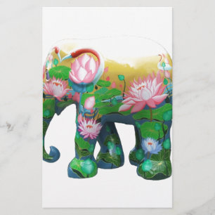 Personalize Animal Safari Jungle Africa Flowers Stationery