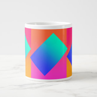Personalize Aqua+Blue Geo Pink Gradient Jumbo Mug