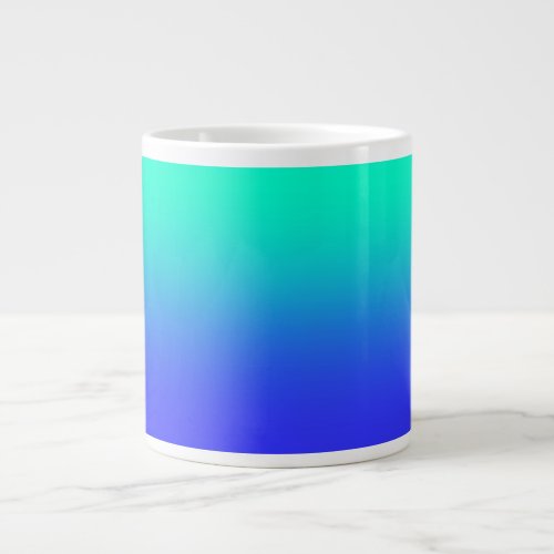 Personalize AquaBlue Gradient Jumbo Mug