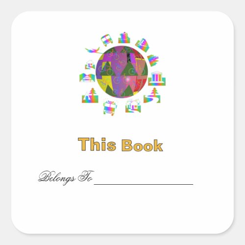 Personalize Around The World Bookplate