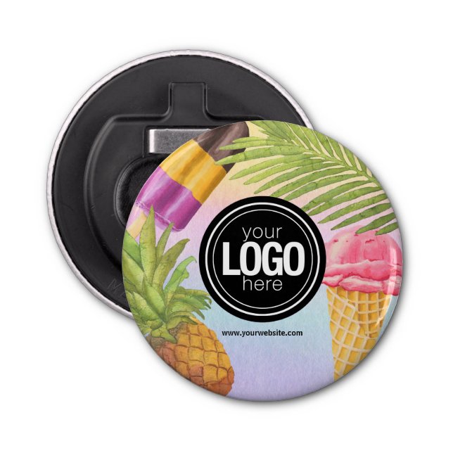 Personalize artsy watercolor ice cream theme bottle opener (Front)