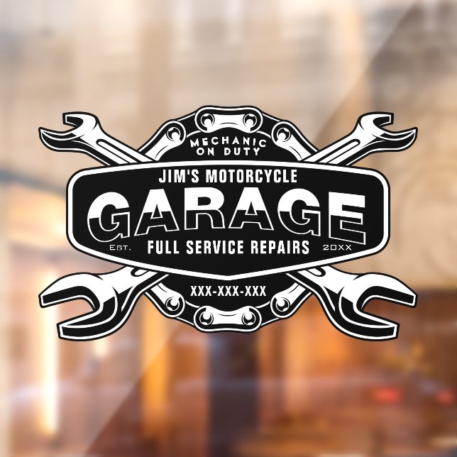 Personalize Auto Motorcycle Mechanic Shop Window Cling (Sheet 2)