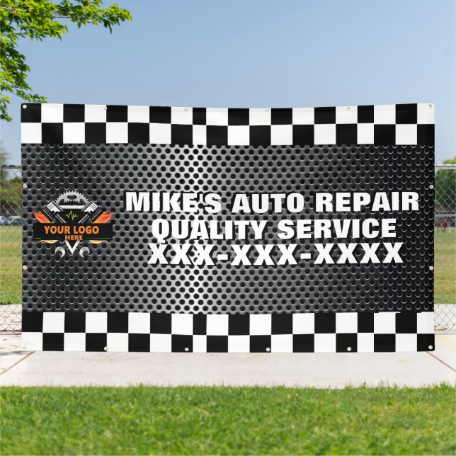 Personalize Auto Repair Shop With Your Logo Design Banner (Outside)