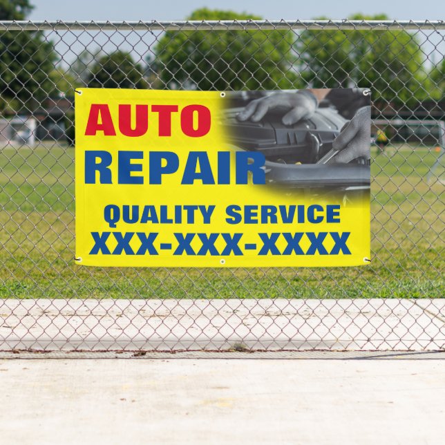 Personalize Automotive Repair Shop Advertisement  Banner (Insitu)