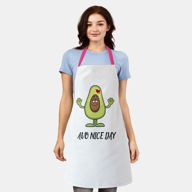 Personalize Avocado Avo Nice Day Baker Chef Apron (Worn)