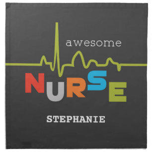 Personalize, Awesome Nurse on Nurses Day Cloth Napkin