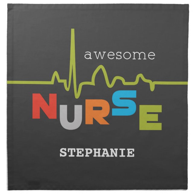 Personalize, Awesome Nurse on Nurses Day Cloth Napkin (Front)