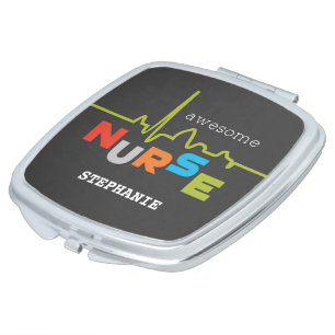 Personalize, Awesome Nurse on Nurses Day Compact Mirror
