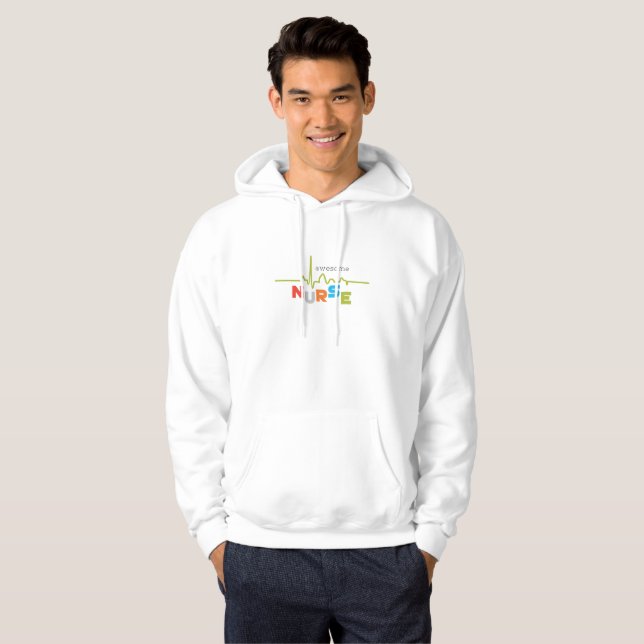 Personalize, Awesome Nurse on Nurses Day Hoodie (Front Full)