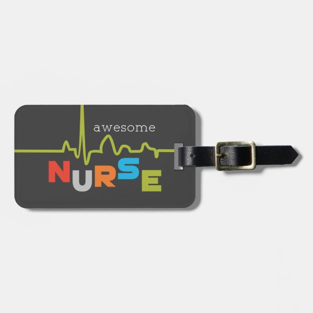 Personalize, Awesome Nurse on Nurses Day Luggage Tag (Front Horizontal)