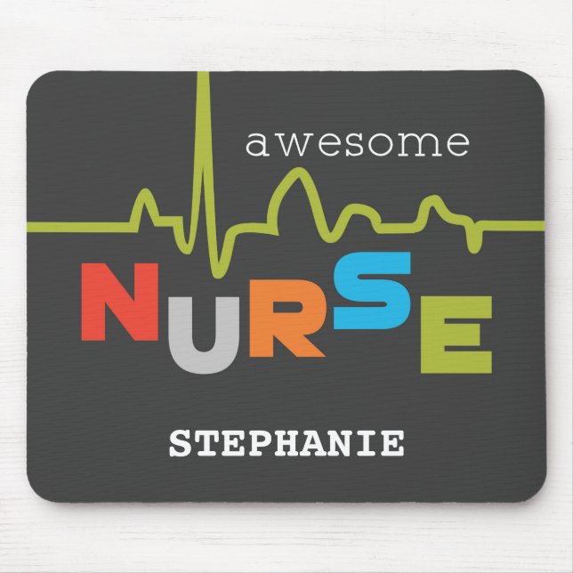 Personalize, Awesome Nurse on Nurses Day Mouse Pad (Front)