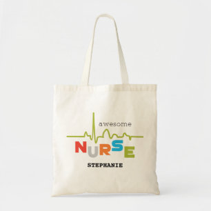 Personalize, Awesome Nurse on Nurses Day Tote Bag