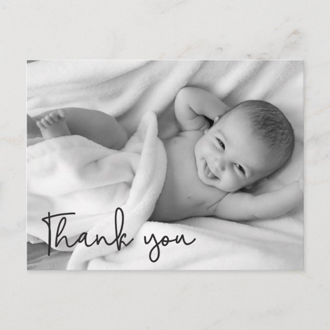 Personalize Baby Birth Announcement Thank You Postcard (Front)