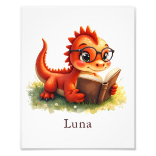 Personalize Baby Dragon Art Print Custom Kids Room