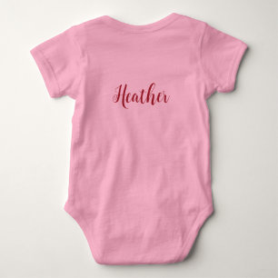 Personalize Baby Girl Decorative Script Lettering Bodysuit
