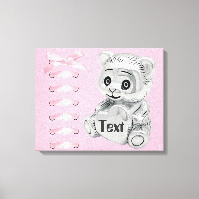 Personalize Baby Girl Wall Wrapped Canvas Print (Front)