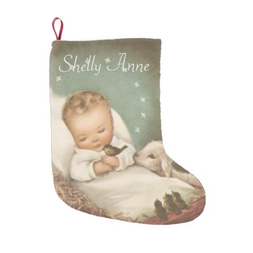 Personalize Baby Jesus Small Christmas Stocking