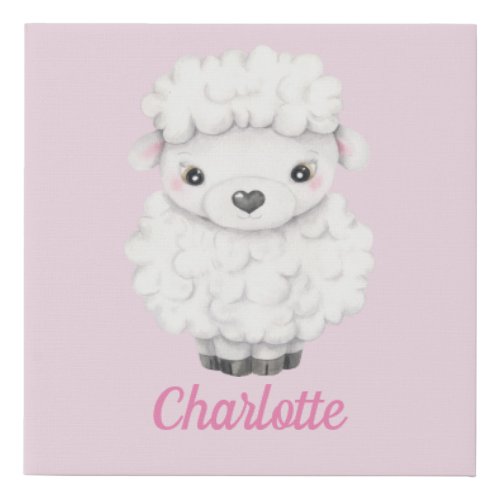 Personalize Baby Lamb Nursery Print Gift Baby Girl