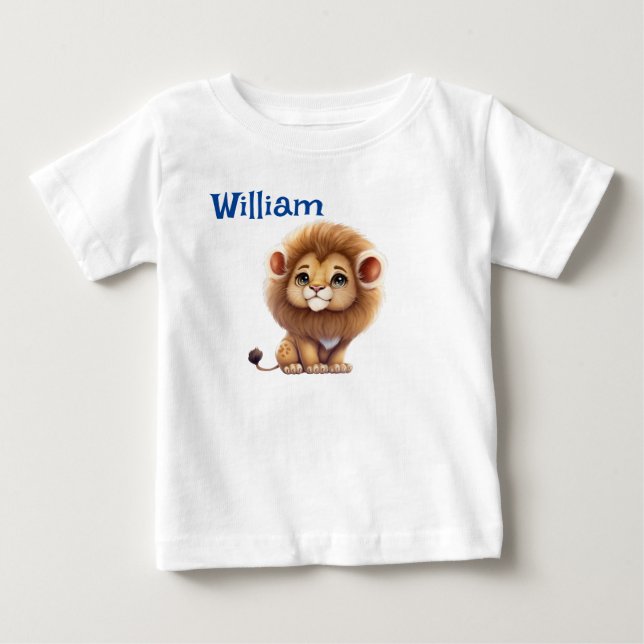 Personalize Baby Lion  Baby T-Shirt (Front)
