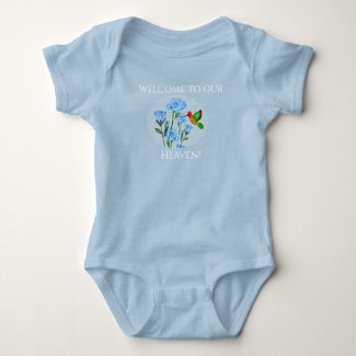 Personalize Baby’s One=Piece Floral Hummingbird Ba