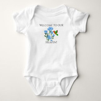 Personalize Baby’s One=Piece Floral Hummingbird