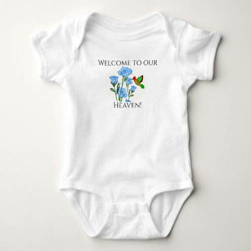 Personalize Babys OnePiece Floral Hummingbird Baby Bodysuit