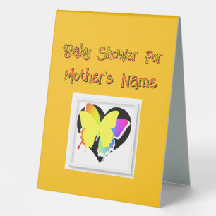 Personalize Baby Shower Mom's Name Tent Sign