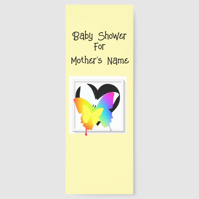 Personalize Baby Shower Mom's Name Yellow  Bookmarks (Front)