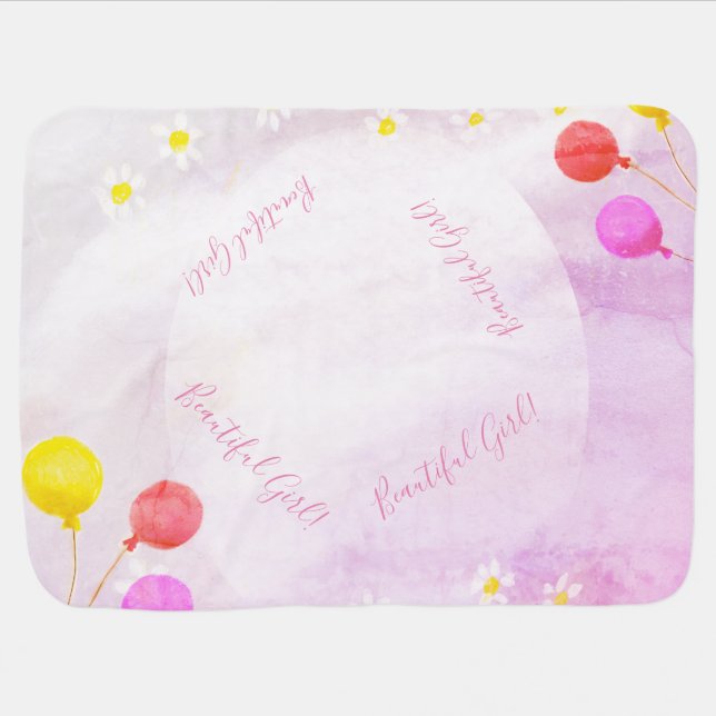 Personalize Baby Shower Over the Miles by Mail Blanket (Horizontal)
