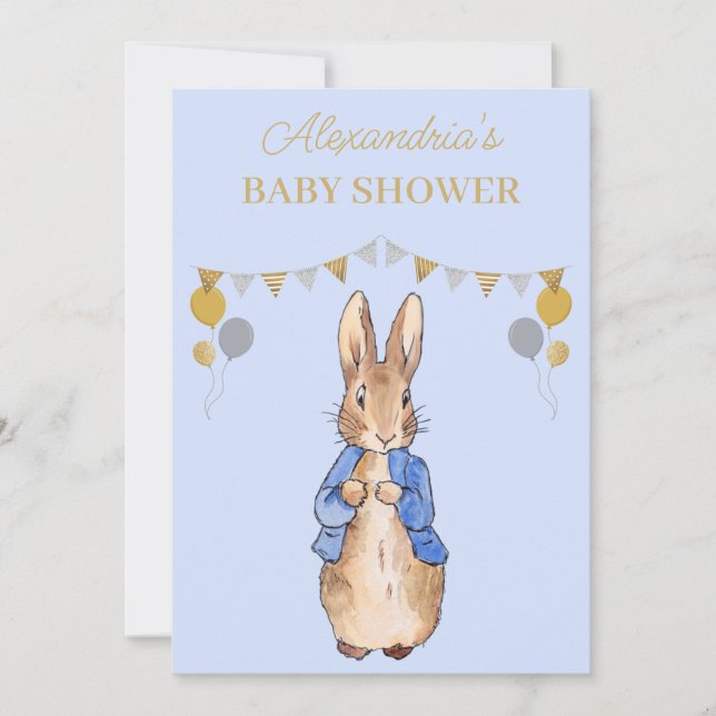 Personalize Baby Shower Peter the rabbit Invitation (Front)