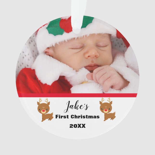Personalize Baby's First Christmas Ornament (Front)