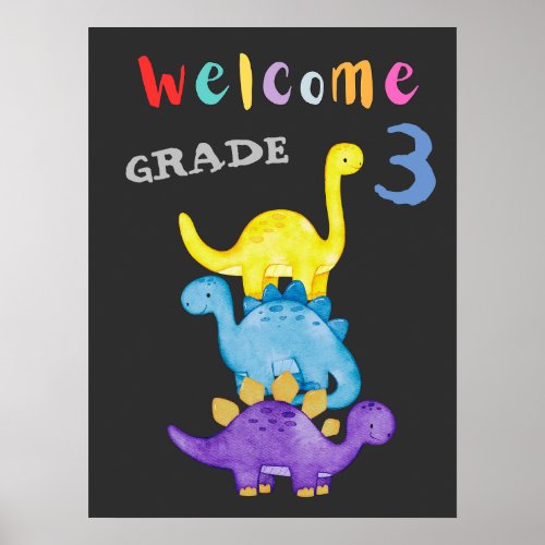 Personalize Back to school Welcome Grade  Poster