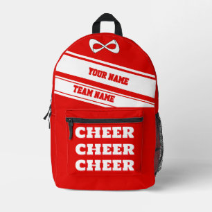 Personalize backpack cheerleading school red white