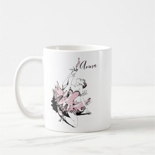 Personalize Ballerina Stretching in Pink Coffee Mug