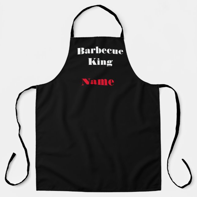 Personalize Barbecue King Black  Apron (Front)