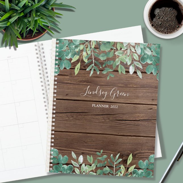 Personalize Barn Wood Eucalyptus  Planner (Creator Uploaded)