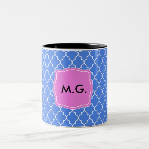 Personalize Baroque Pattern with Monogram or Name Two_Tone Coffee Mug