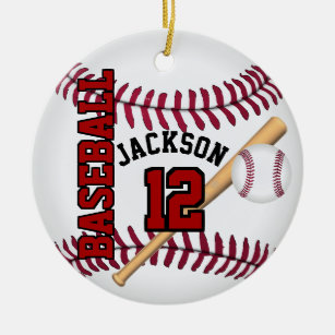 Personalize ⚾  Baseball Ceramic Ornament