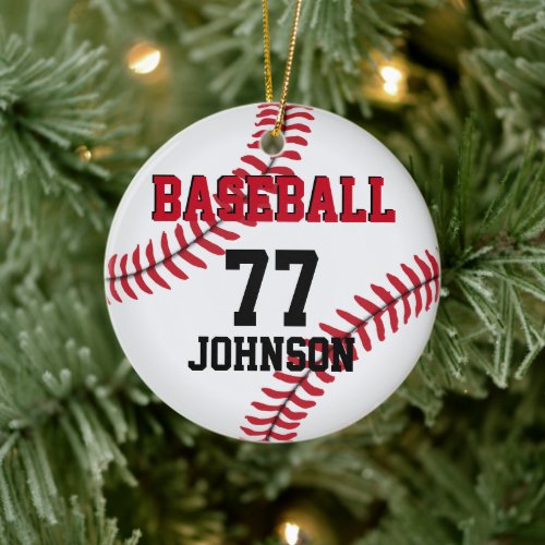 Personalize Baseball Ceramic Ornament