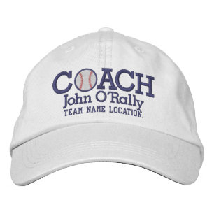 Personalize Baseball Coach Cap Name  n Team