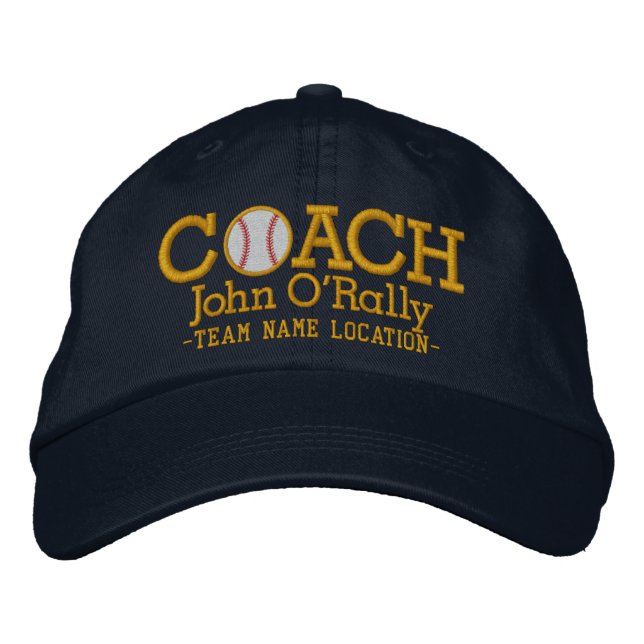 Personalize Baseball Coach Cap Name  n Team (Front)