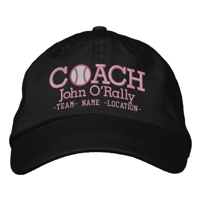 Personalize Baseball Coach Cap Name  n Team (Front)