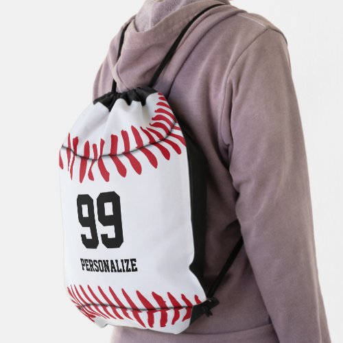 Personalize _ Baseball Drawstring Bag