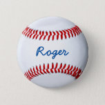 Personalize Baseball Fan Custom Name Tag Button at Zazzle