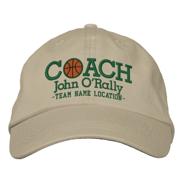 Personalize Basketball Coach Cap Your Name n Game! (Front)