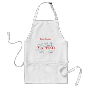 Personalize Basketball Coach Thank You in Words Adult Apron