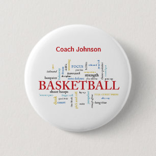 Personalize Basketball Coach Thank You in Words Button