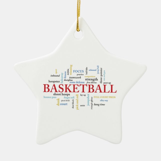 Personalize Basketball Coach Thank You in Words Ceramic Ornament (Front)