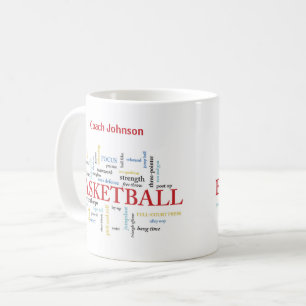 Personalize Basketball Coach Thank You in Words Coffee Mug