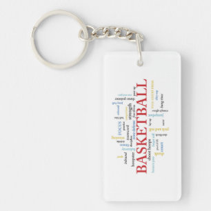 Personalize Basketball Coach Thank You in Words Keychain